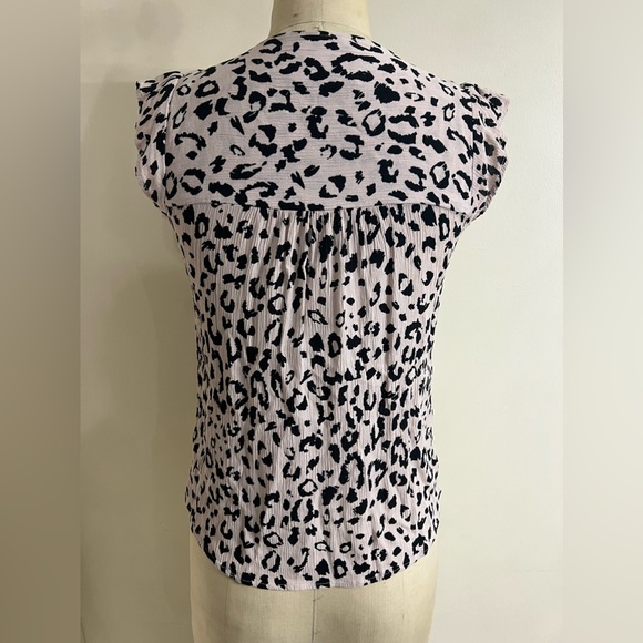 Savanna Jane Cheetah Colorful Embroidered Crinkled Blouse Size Small - Picture 6 of 8